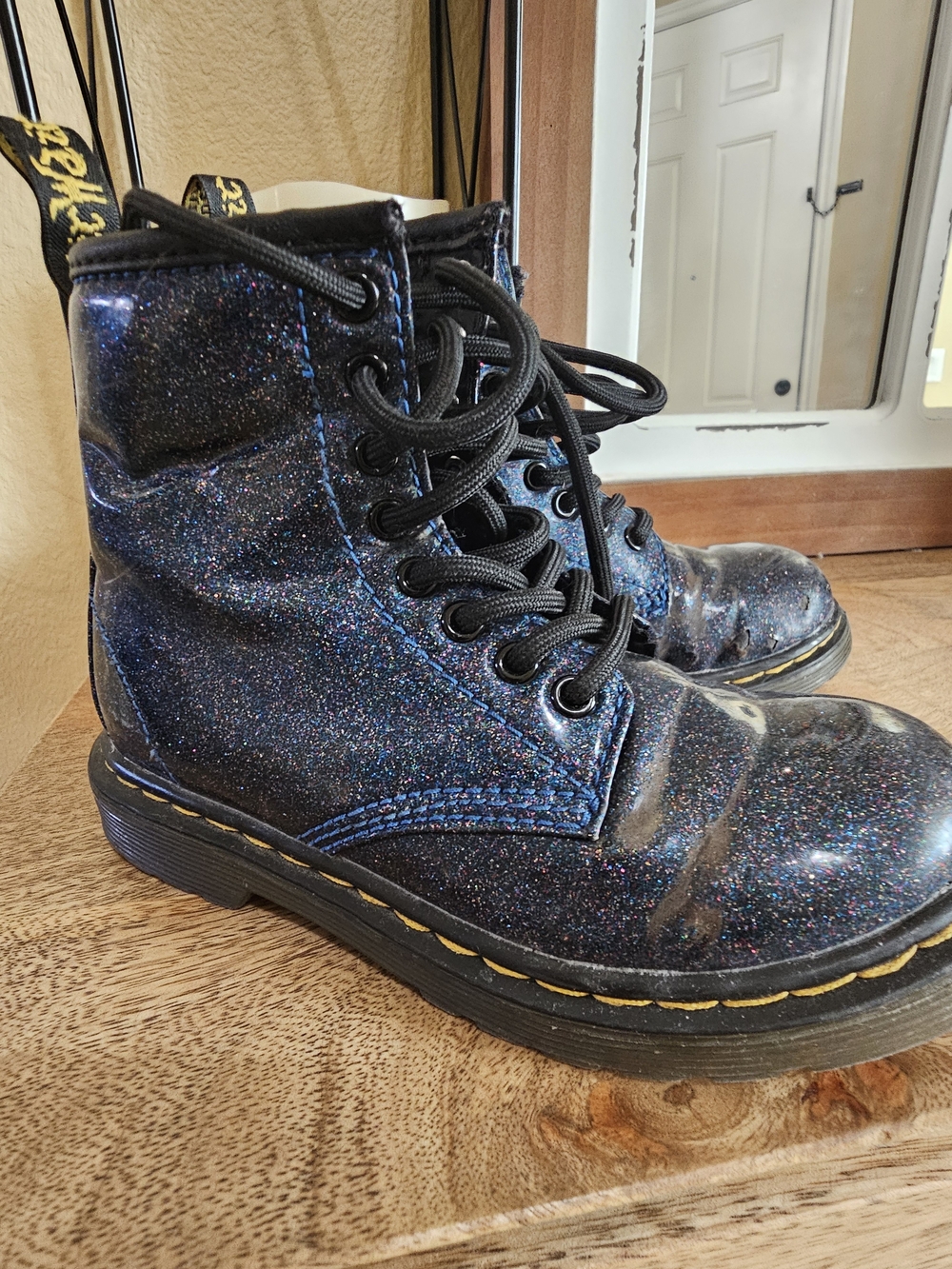 Dr. Martens Dark Blue Glittery Boots Size 11 Kids